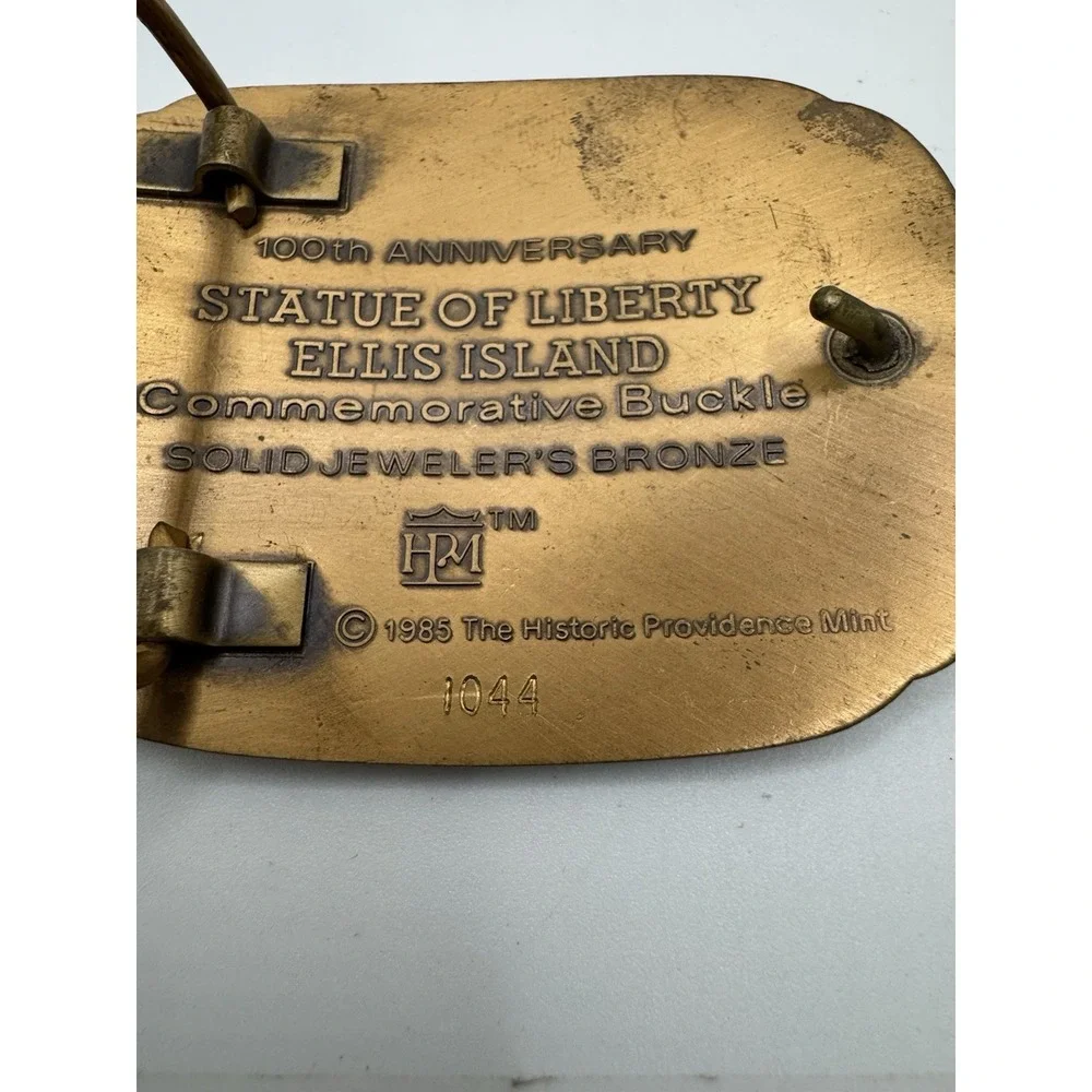 1985 100th Anniversary statue of Liberty Ellis Island Solid Bronze Belt buckle